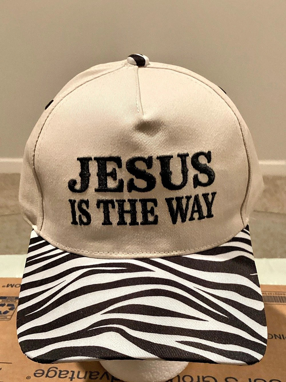 Zebra Print Jesus Is the Way Hat